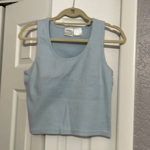 Victoria’s Secret cotton spandex top with bra band. Size M. Baby blue.